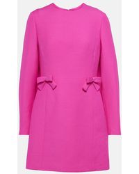 Valentino - Crepe Couture Bow-Detail Minidress - Lyst