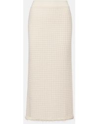 Jardin Des Orangers - Distressed Wool And Cashmere Pencil Skirt - Lyst