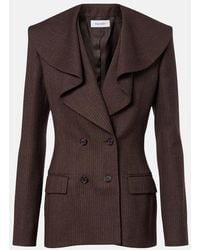 McQueen - Draped Striped Wool Blazer - Lyst