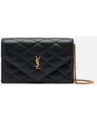 Saint Laurent - Paris Leather Wallet On Chain - Lyst