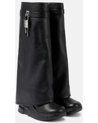 Givenchy - Shark Lock Biker Boots In Grained Leather - Lyst