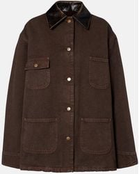 Prada - Leather-Trimmed Cotton Canvas Field Jacket - Lyst
