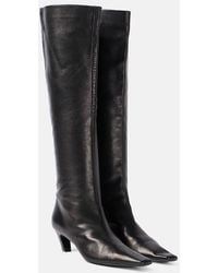 KHAITE - Davis Leather Knee-High Boots - Lyst