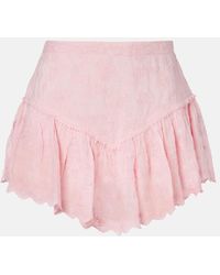 Isabel Marant - Zoelia Embroidered Cotton And Silk-Blend Mini Skirt - Lyst