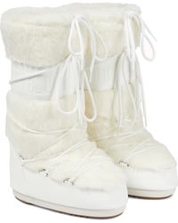 Moon Boot Icon Faux Fur Snow Boots - White