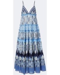 La DoubleJ - Nymph Printed Tiered Cotton Maxi Dress - Lyst