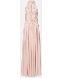 Costarellos - Ruched Halterneck Georgette Gown - Lyst