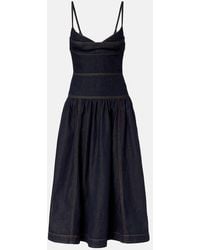 Zimmermann - Midikleid Aus Denim - Lyst