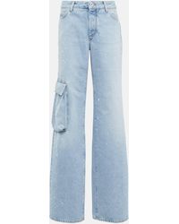 Off-White c/o Virgil Abloh - Toybox Painted High-rise Wide Jeans - Lyst