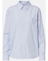 Saint Laurent - Striped Cotton Poplin Shirt - Lyst