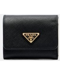 Prada - Saffiano Small Leather Wallet - Lyst