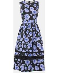 Carolina Herrera - Midikleid Aus Einem Baumwollgemisch - Lyst