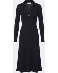 Moncler - Ribbed-Knit Midi Dress - Lyst