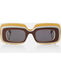 Loewe - Multicoloured Rectangular Acetate Sunglasses - Lyst