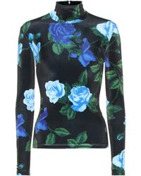 Richard Quinn Bedrucktes Longsleeve aus Samt - Schwarz