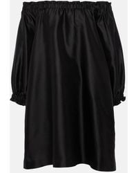 Max Mara - Lepre Off-Shoulder Silk And Cotton Minidress - Lyst