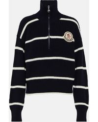 Moncler - Striped Half-zip Sweater - Lyst