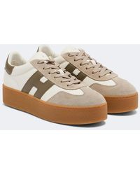 Hogan - Cool Suede-Trimmed Leather Platform Sneakers - Lyst