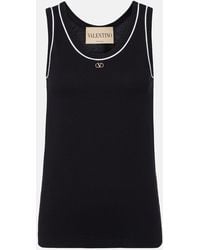 Valentino - Vlogo Cotton Jersey Tank Top - Lyst