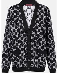 Gucci - GG Wool-blend Jacquard Cardigan - Lyst