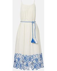 Velvet - Robe Midi Juliette Brodee En Coton - Lyst