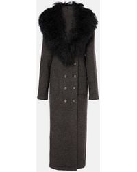 Magda Butrym - Shearling-Trimmed Cashmere Coat - Lyst