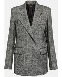 Victoria Beckham - Herringbone Wool-Blend Blazer - Lyst