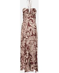 Poupette - Carla Beaded Halterneck Maxi Dress - Lyst