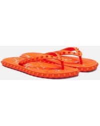 Christian Louboutin - Loubi Donna Spike Flip Flops - Lyst