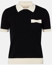 Valentino - Bow-Detail Cotton Polo Shirt - Lyst
