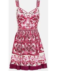 Dolce & Gabbana - Minikleid Majolica Aus Einem Seidengemisch - Lyst