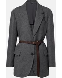 Brunello Cucinelli - Belted Wool And Cashmere Blazer - Lyst