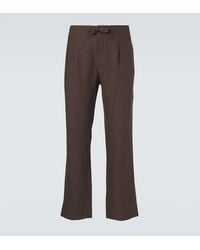 STÒFFA - Linen Straight Pants - Lyst