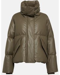 MM6 by Maison Martin Margiela - Oversized Faux Leather Down Jacket - Lyst