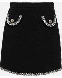 Alessandra Rich - Mini-jupe a taille haute brodee en tweed - Lyst