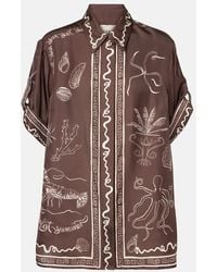 ALÉMAIS - Sammy Printed Silk Shirt - Lyst