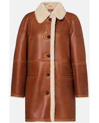 Isabel Marant - Berthie Shearling-Trimmed Leather Coat - Lyst