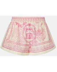 Versace - Shorts Underwater Barocco Aus Voile - Lyst