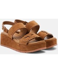 Hogan - H703 Suede Platform Sandals - Lyst