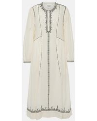 Isabel Marant - Pippa Embroidered Cotton Midi Dress - Lyst