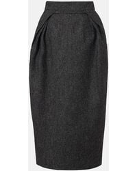 Maison Margiela - Jupe Crayon A Taille Haute En Laine - Lyst