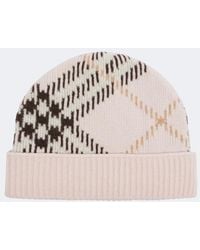 Burberry - Check Cashmere-Blend Beanie - Lyst