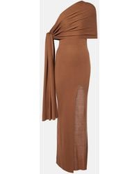 AYA MUSE - Hale One-Shoulder Silk-Blend Maxi Dress - Lyst