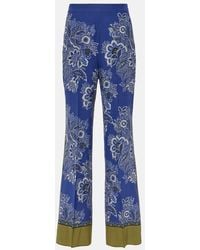Etro - Paisley High-Rise Silk Wide-Leg Pants - Lyst
