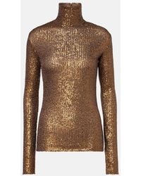 Norma Kamali - Sequined Turtleneck Top - Lyst