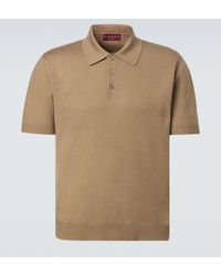 Gucci - Interlocking G Silk And Cotton Polo Shirt - Lyst