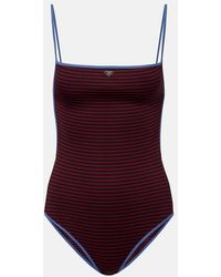 Prada - Striped Swimsuit - Lyst