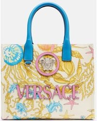 Versace - La Medusa Small Printed Canvas Tote Bag - Lyst