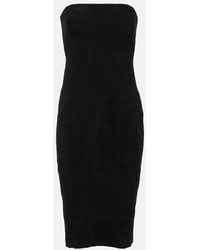 Stouls - Midikleid Monica Aus Veloursleder - Lyst