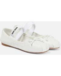 Miu Miu - Satin Ballet Flats - Lyst